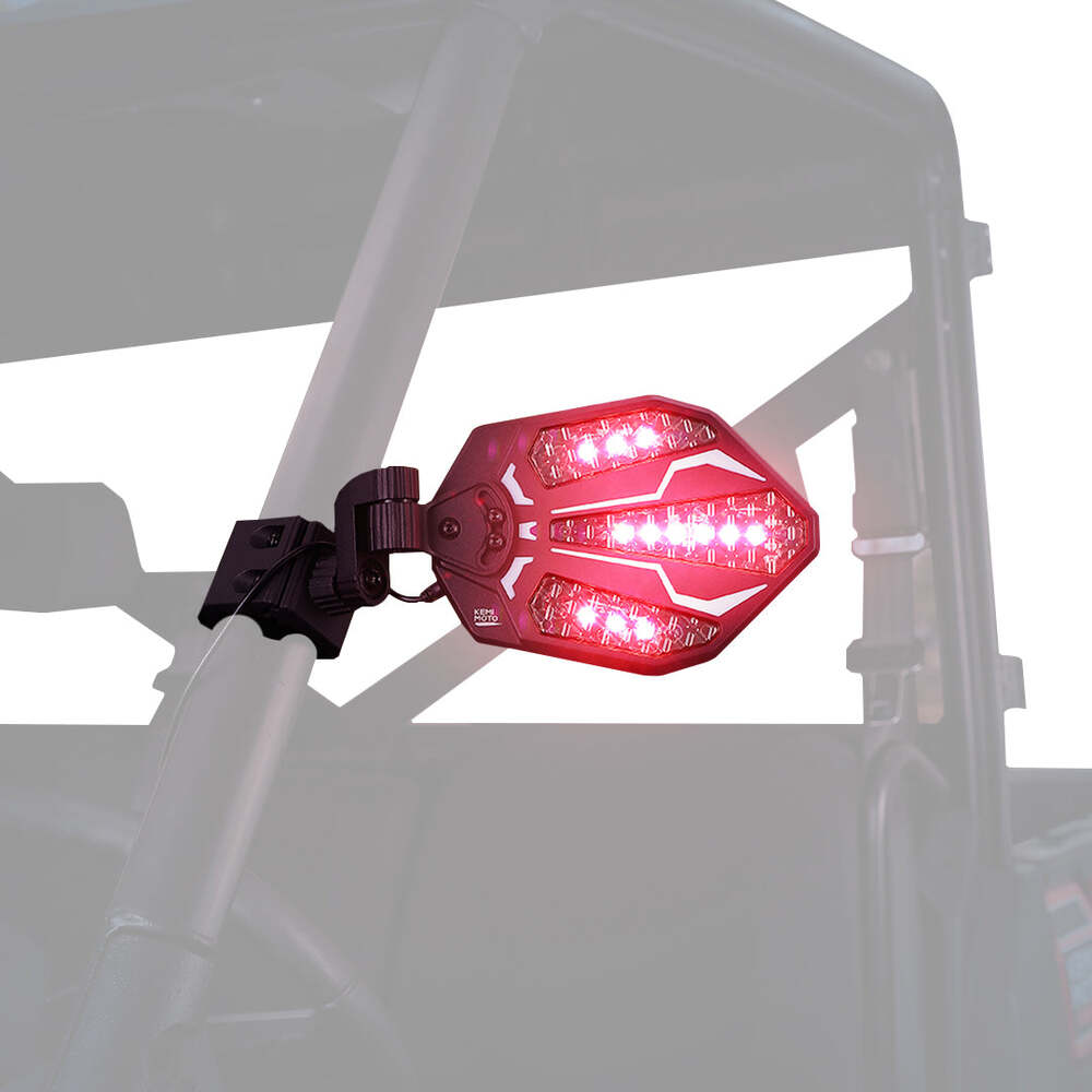 Kemimoto Polaris Ranger UTV Pro-Fit RGB Side Mirrors with Lights