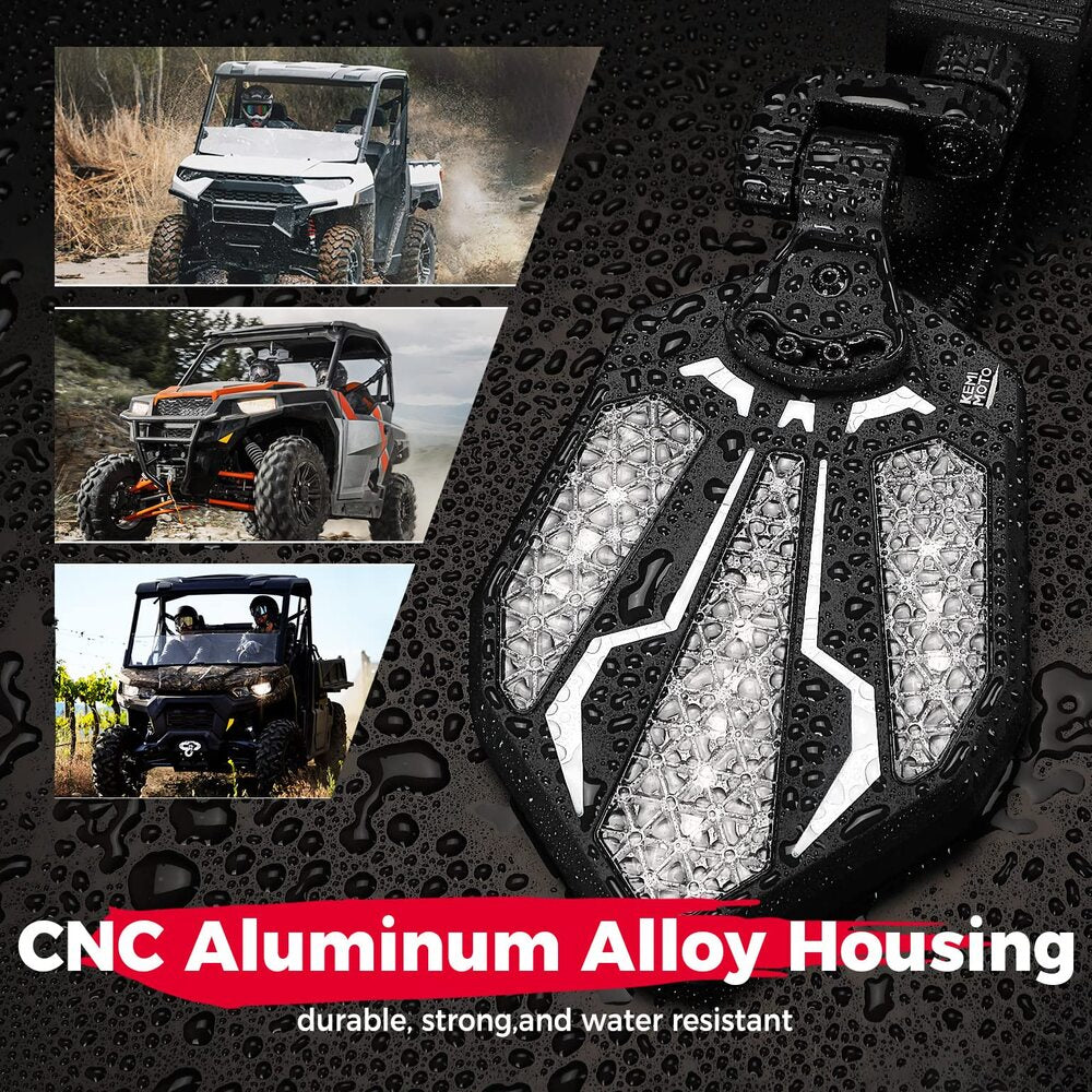 Kemimoto Polaris Ranger UTV Pro-Fit RGB Side Mirrors with Lights