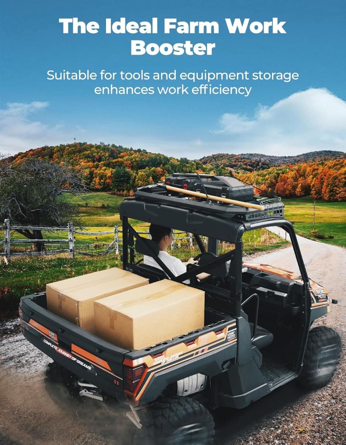 Kemimoto Polaris Ranger XP 1000 2-Seat Roof Rack