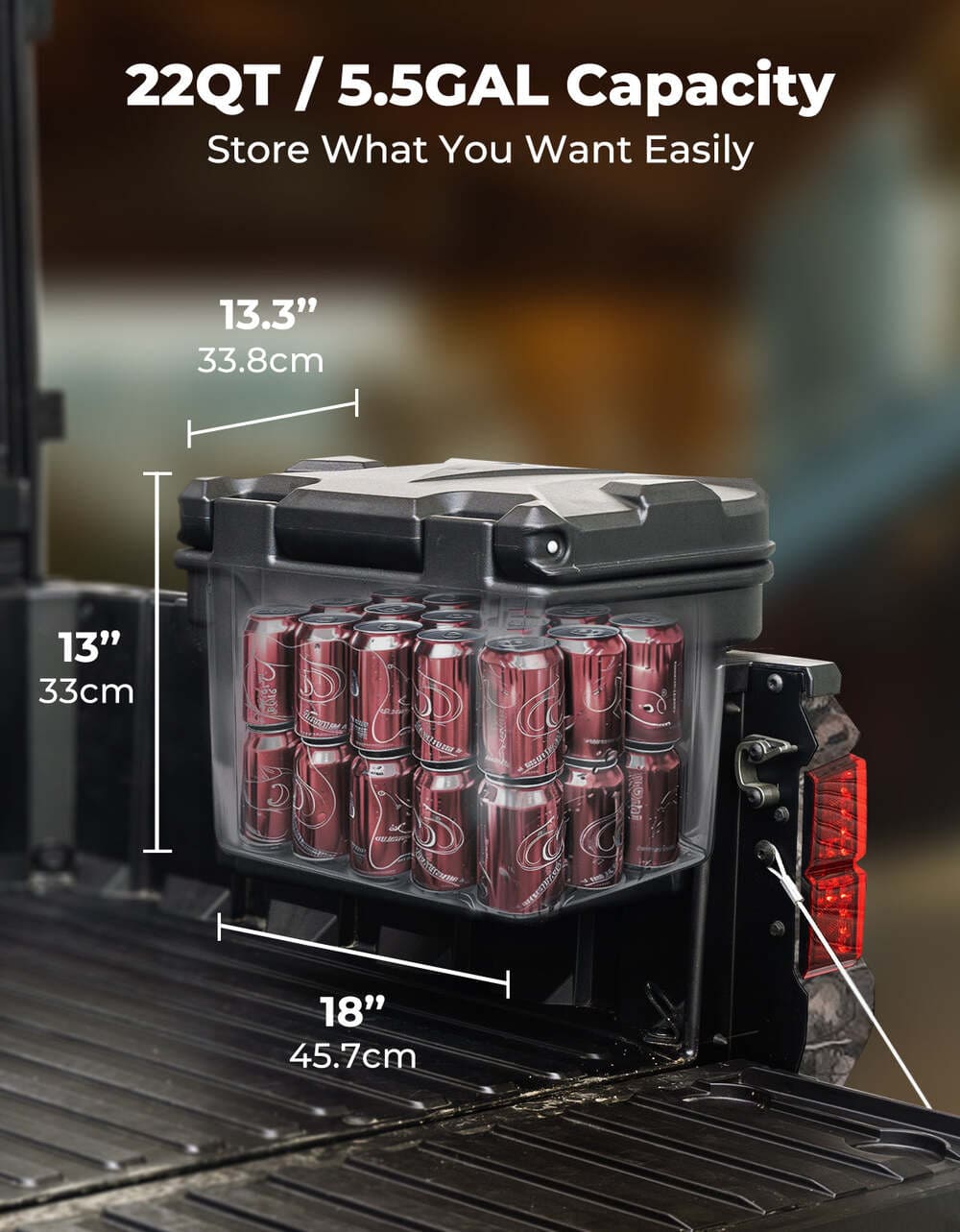 Kemimoto Polaris Ranger XP 1000 20L Cargo Storage Box