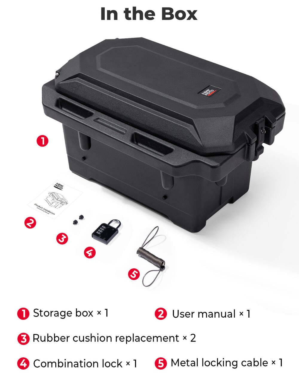 Kemimoto Polaris Ranger XP 1000 45L Left Side Storage Cargo Box