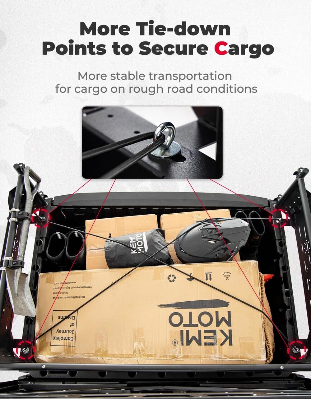 Kemimoto Polaris Ranger XP 1000/900 Heavy Duty Rear Cargo Rack