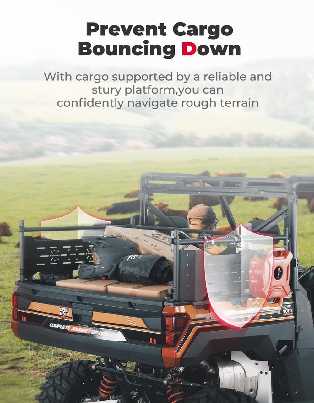 Kemimoto Polaris Ranger XP 1000/900 Heavy Duty Rear Cargo Rack