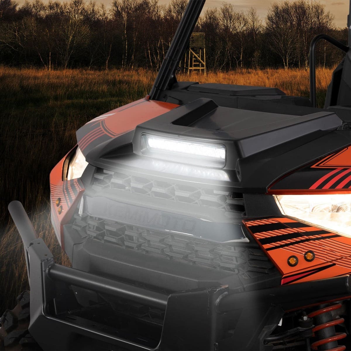 Kemimoto Polaris Ranger XP 1000 Crew Hood Scoop w/ LED Spot Light