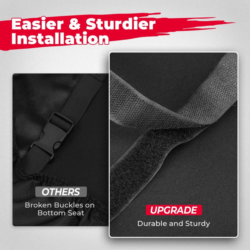 Kemimoto Polaris Ranger XP 1000 Split Bench Seat Covers - 6 PCs