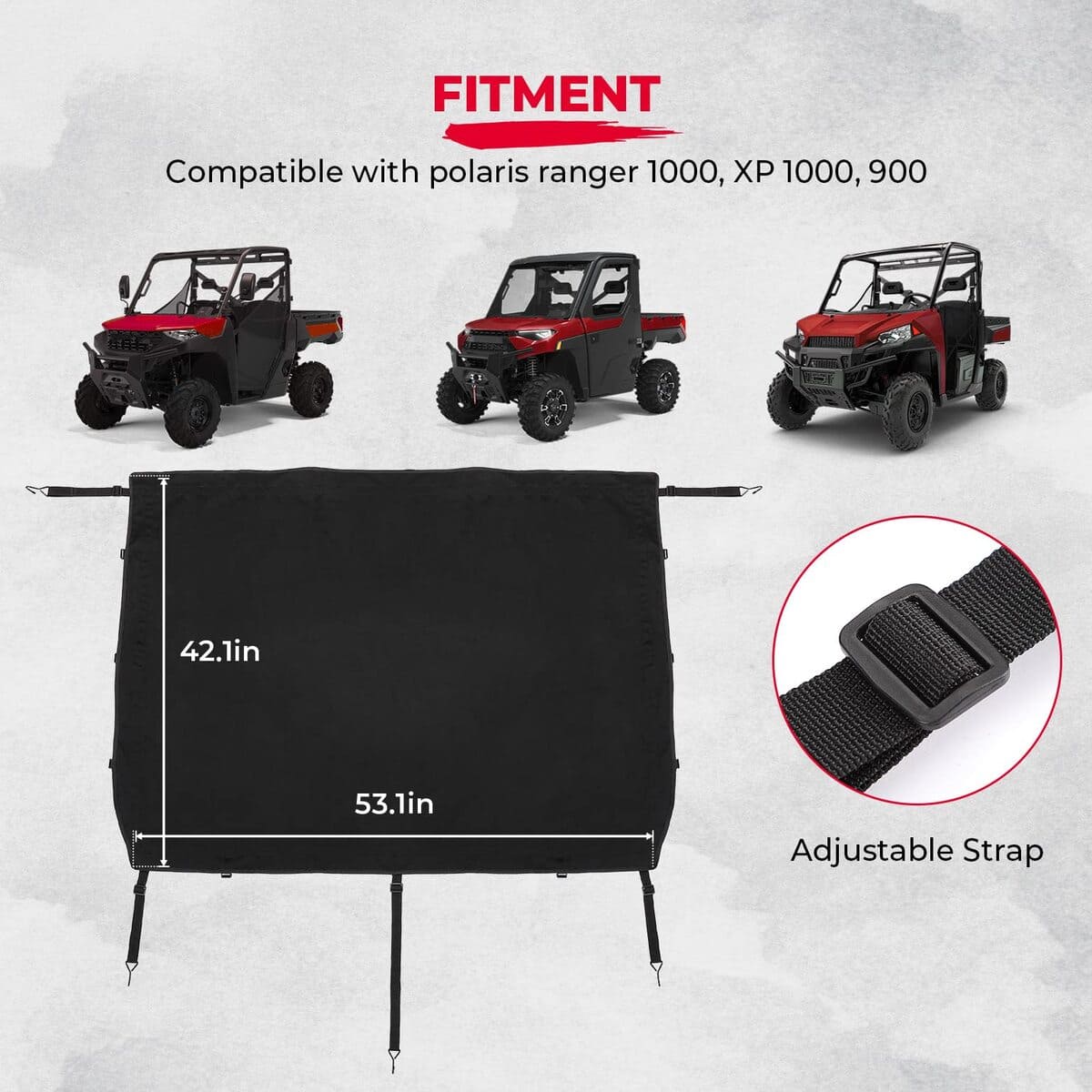 Kemimoto Polaris Ranger XP 1000 Crew UTV Cargo Bed Cover