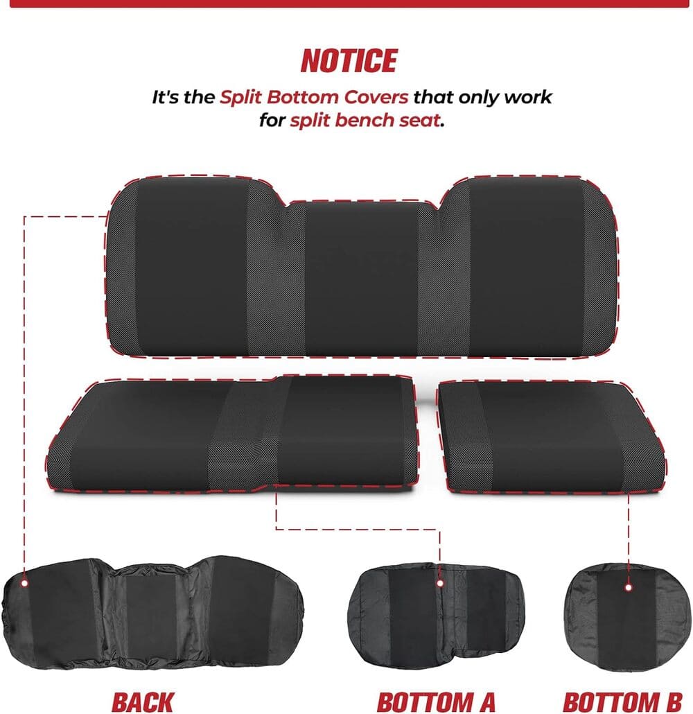 Kemimoto Polaris Ranger XP 1000 UTV Waterproof Seat Cover - 3 PCs