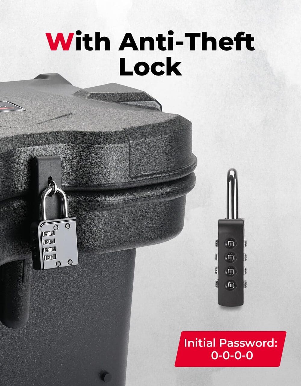 Kemimoto Polaris Ranger XP 1000 Upgrade Anti-Theft Bed Storage Box