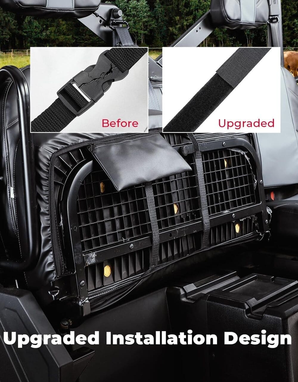 Kemimoto Polaris Ranger XP 1000 UTV Leather Seat Covers w/ Pocket