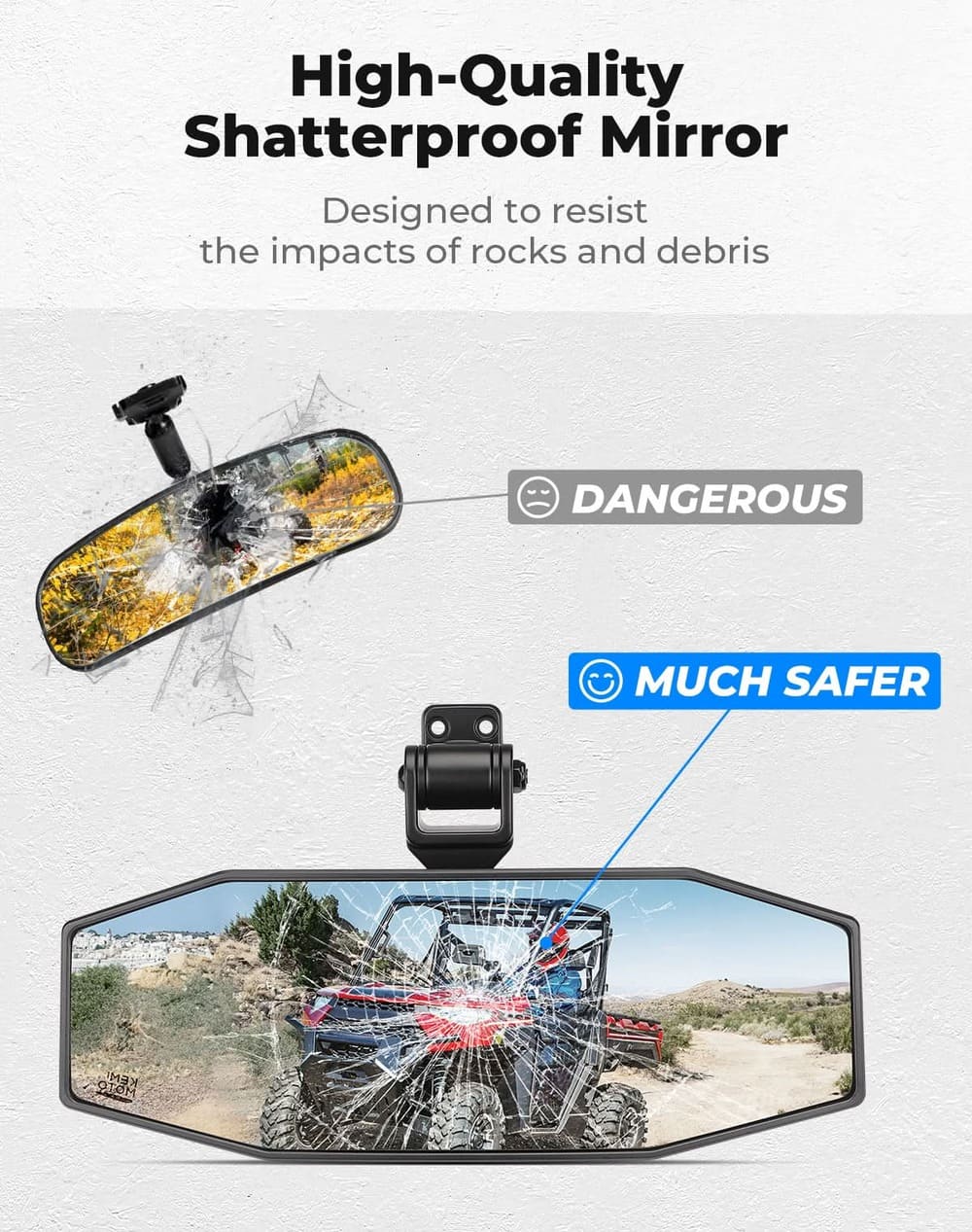 Kemimoto Polaris Ranger XP 1000 UTV Rear View Mirror