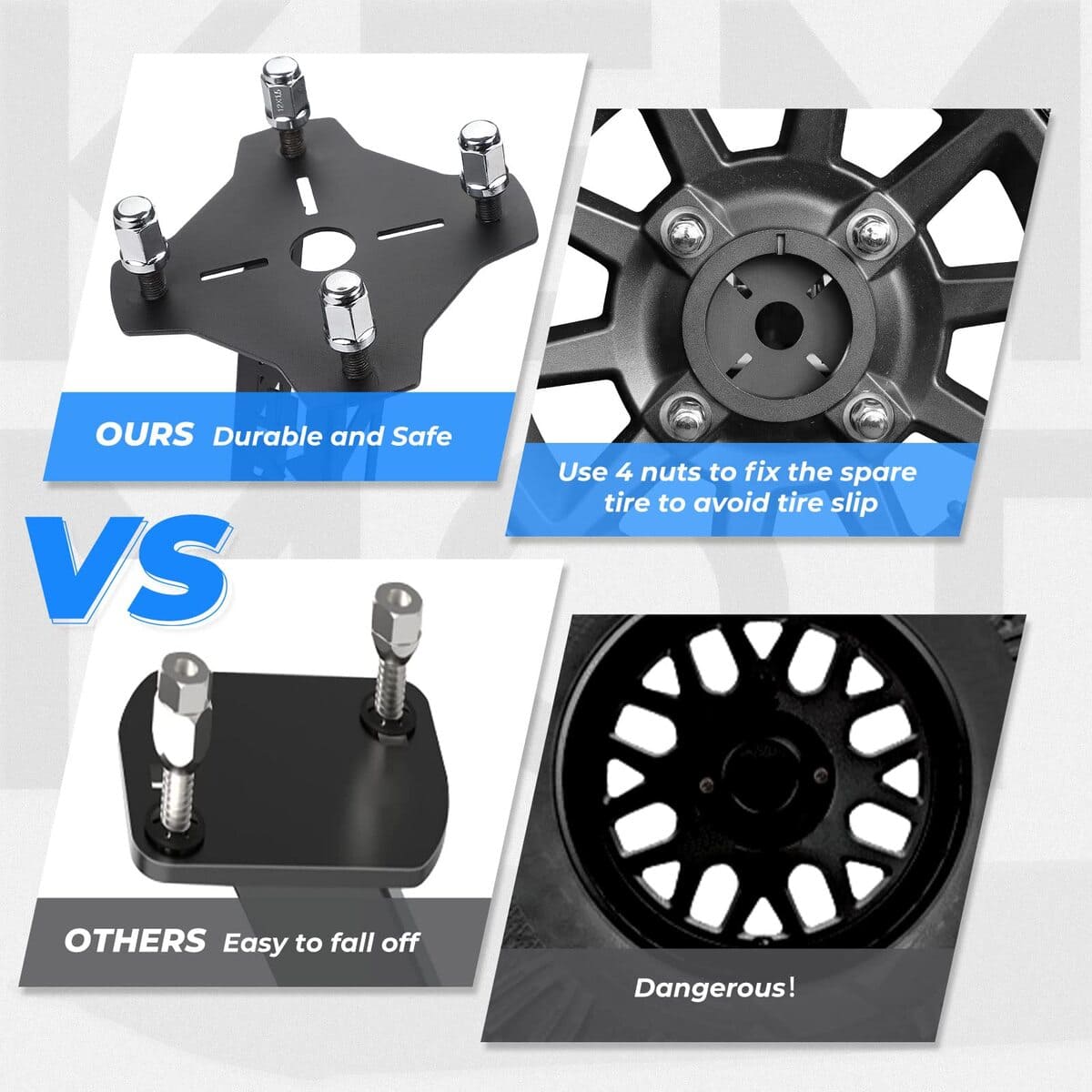 Kemimoto Polaris Ranger XP 1000 UTV Spare Tire Mount