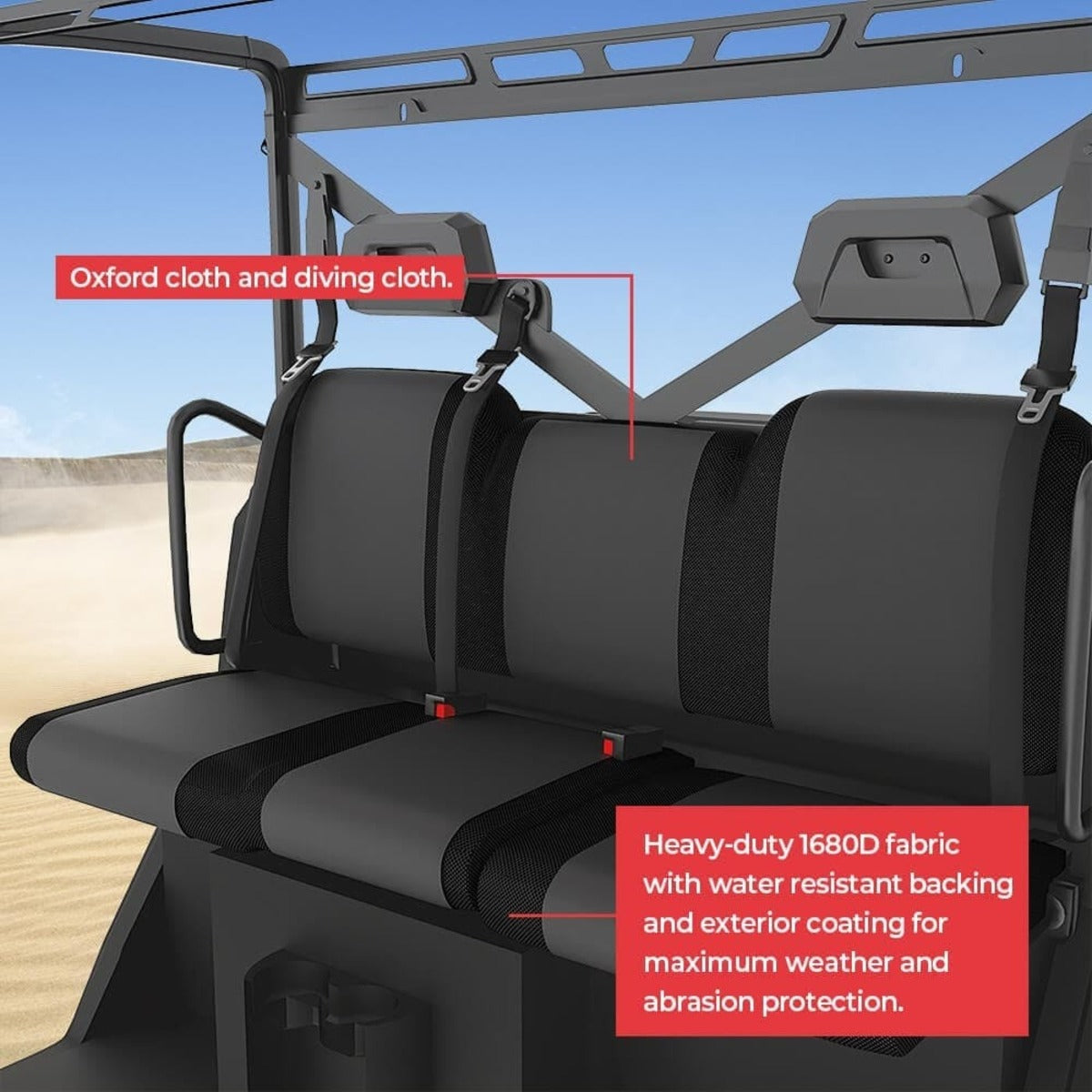 Kemimoto Polaris General 4 1000 Heavy Duty 1680D Oxford Fabric Roof