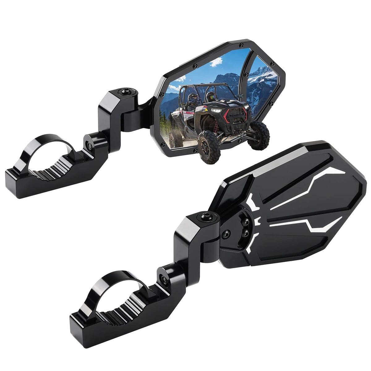 Kemimoto Polaris RZR "1.6"-2" Roll Bar UTV CNC Aluminum Side Mirrors