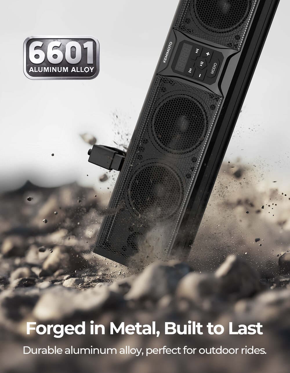 Kemimoto Polaris RZR 1.75''-2.25'' Roll Bar 26'' 6 Speaker RGB Universal Sound Bar