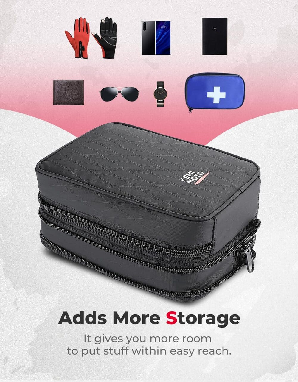 Kemimoto Polaris RZR 1000 XP UTV Armrest Safe Console Storage Bag