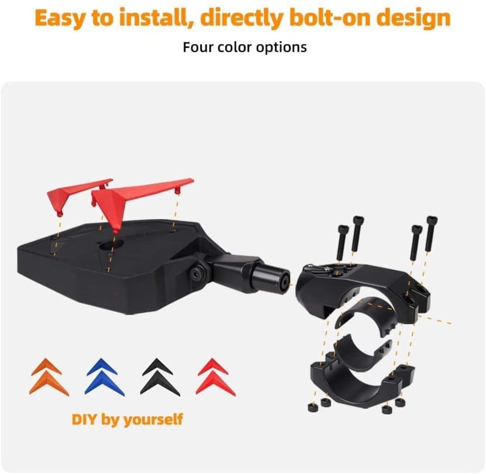 Kemimoto Polaris RZR 570 1.75" UTV Roll Bar Color Side Rear View Mirror