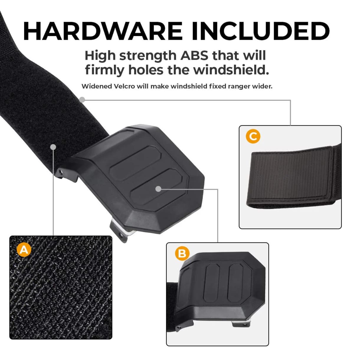 Kemimoto Polaris RZR 570 Front Full Windshield with 4 Black Clamps