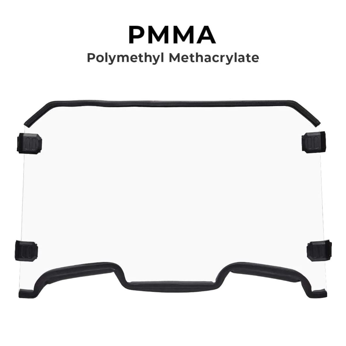 Kemimoto Polaris RZR 570 Front Full Windshield w/ 4 Black Clamps