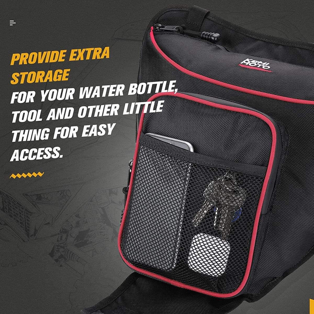 Kemimoto Polaris RZR Door Bags & Center Storage Bag