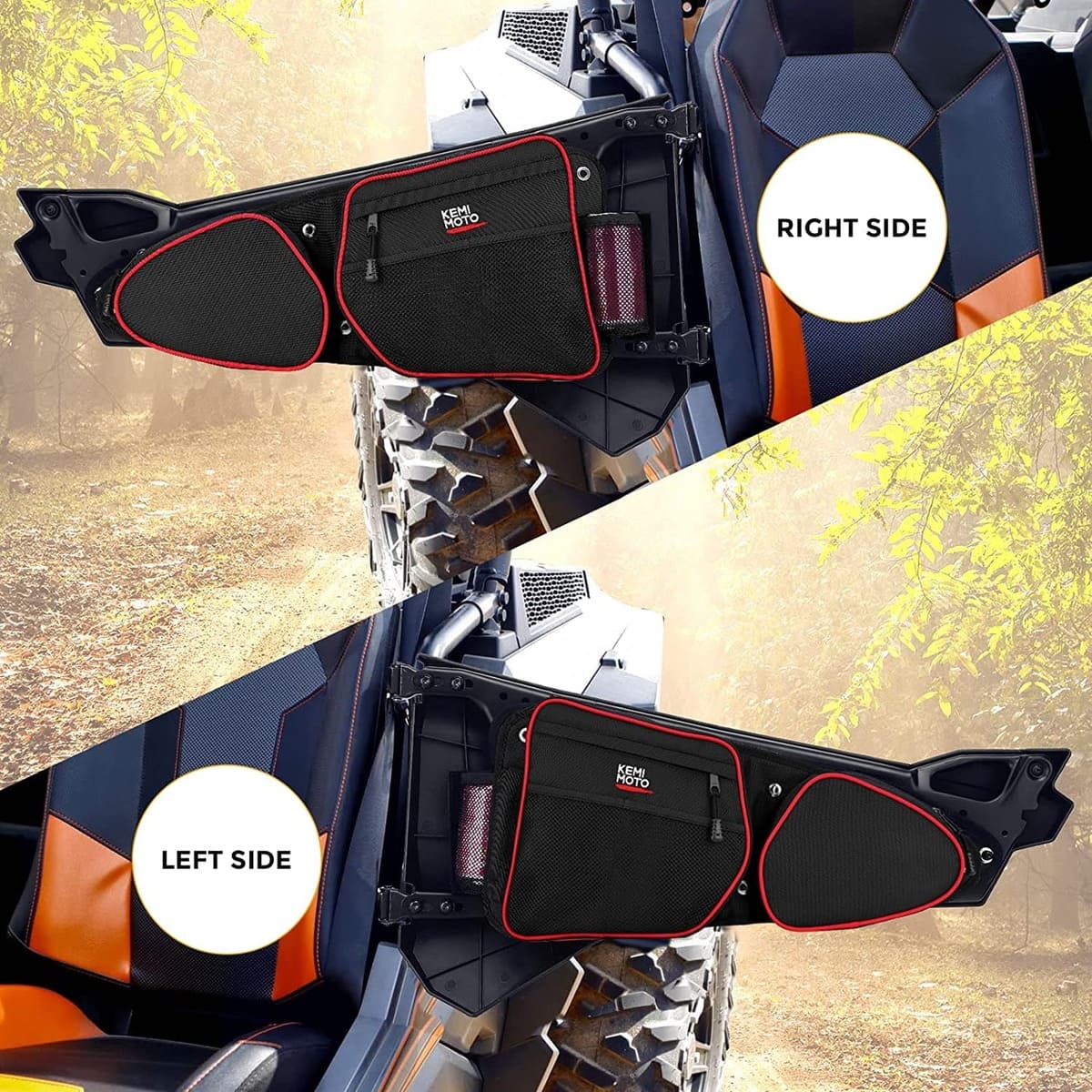 Kemimoto Polaris RZR Door Bags & Center Storage Bag