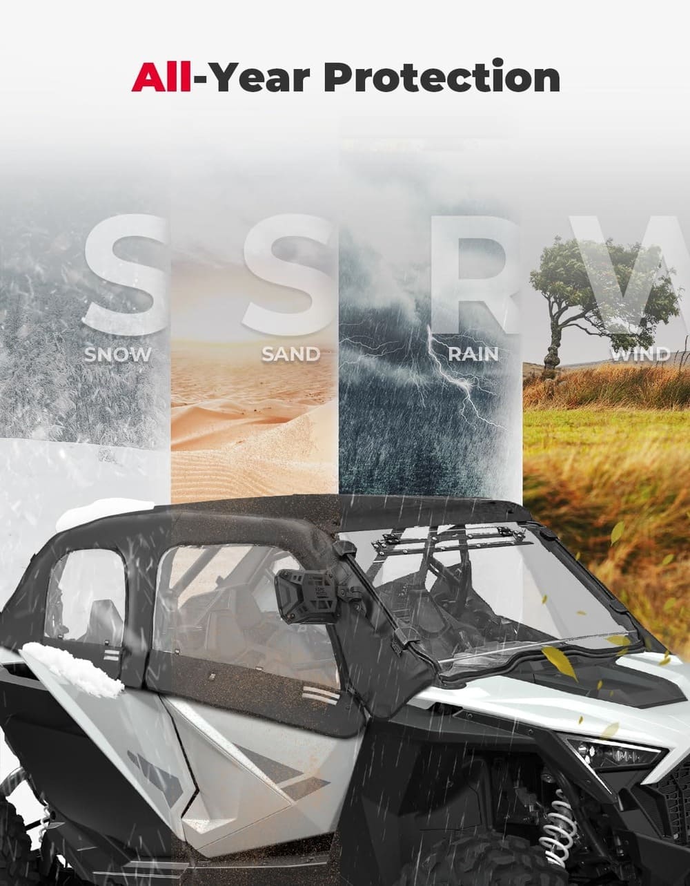 Kemimoto Polaris RZR Pro XP 4 Soft Upper Door Cab Enclosure Set