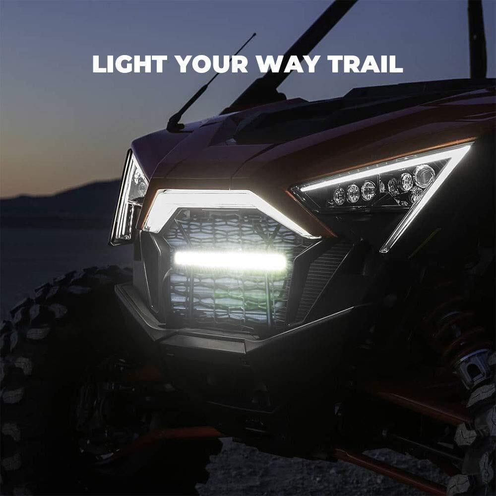 Kemimoto Polaris RZR Pro XP Front Mesh Grill w/ LED Light Bar