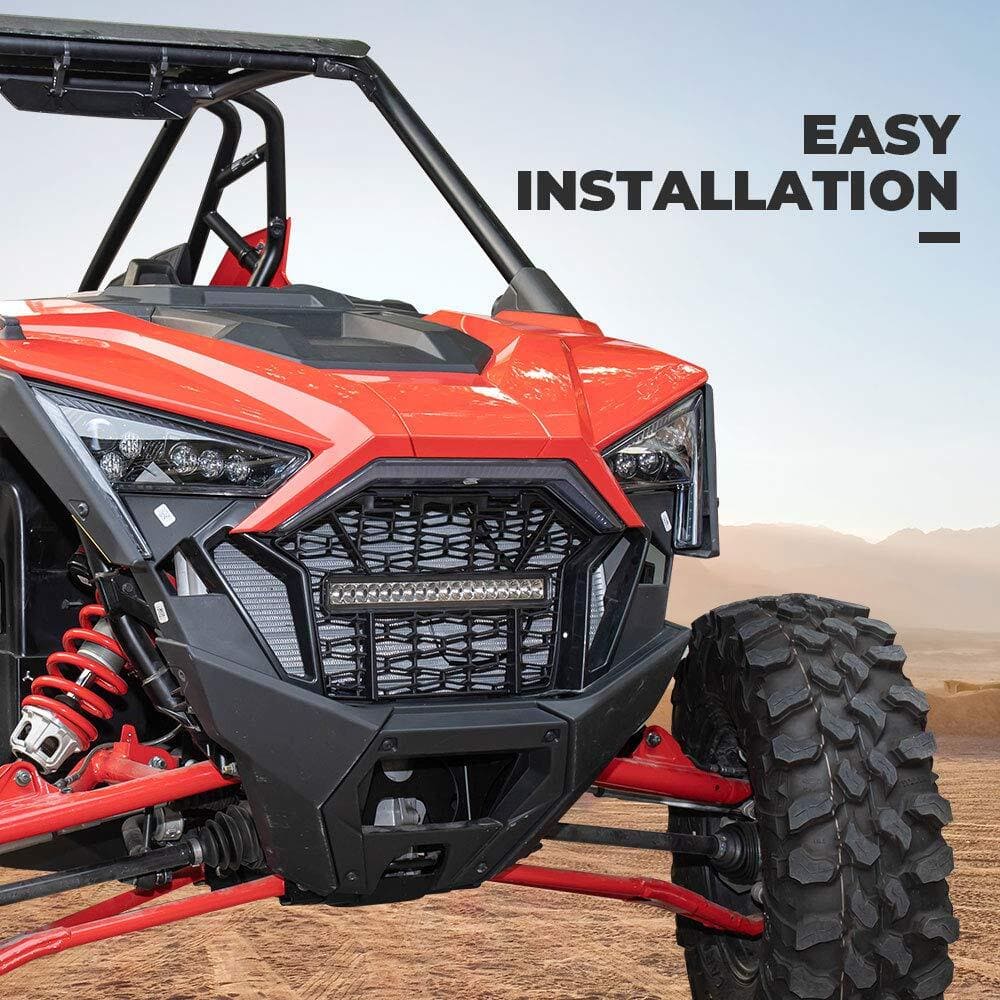 Kemimoto Polaris RZR Pro XP Front Mesh Grill w/ LED Light Bar