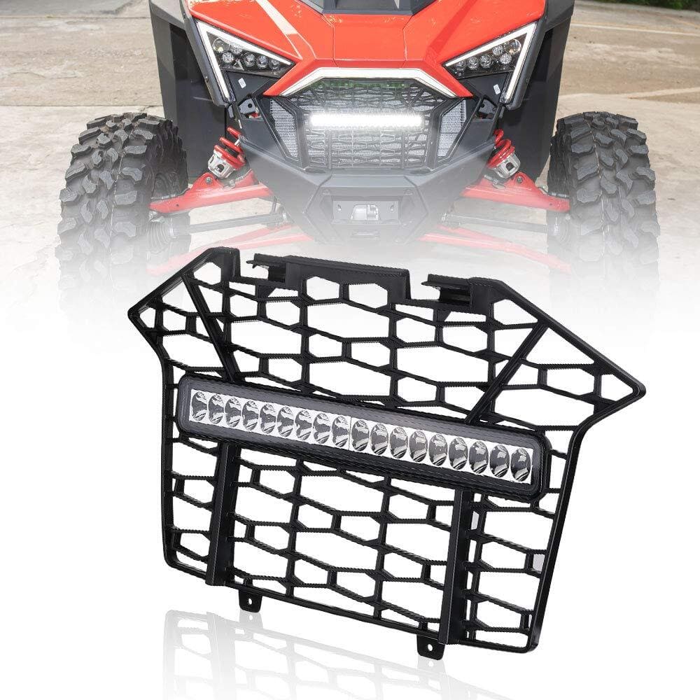 Kemimoto Polaris RZR Pro XP Front Mesh Grill w/ LED Light Bar