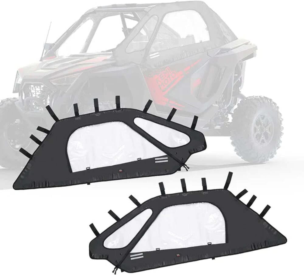Kemimoto Polaris RZR Pro XP Soft Upper Doors with Zippers & Scratch Resistant Full Windshield