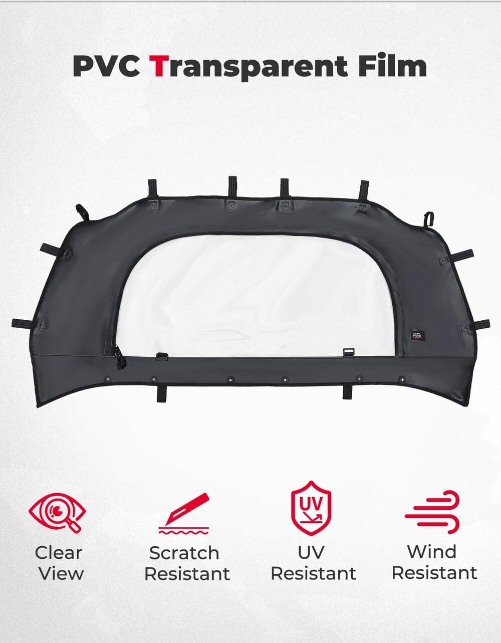 Kemimoto Polaris RZR Pro XP UTV Soft Rear Windshield