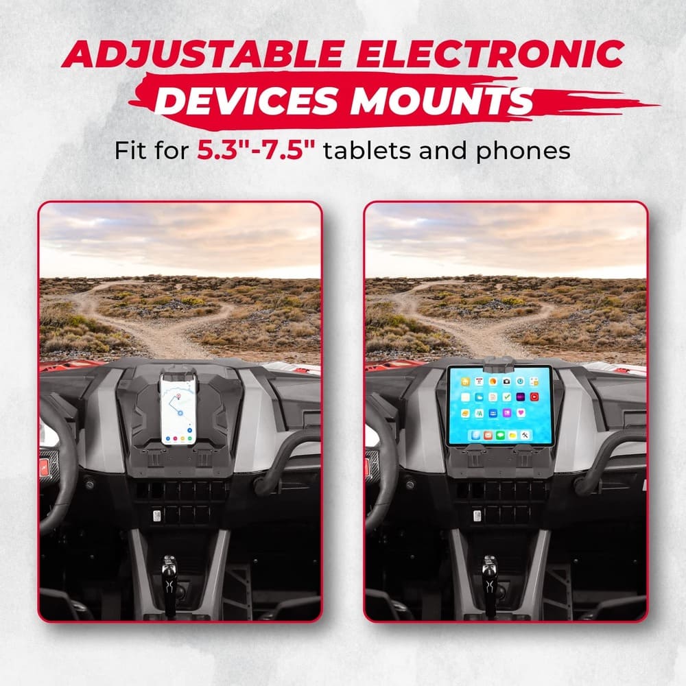 Kemimoto Polaris RZR Pro XP/Turbo Tablet Holder With Storage Box