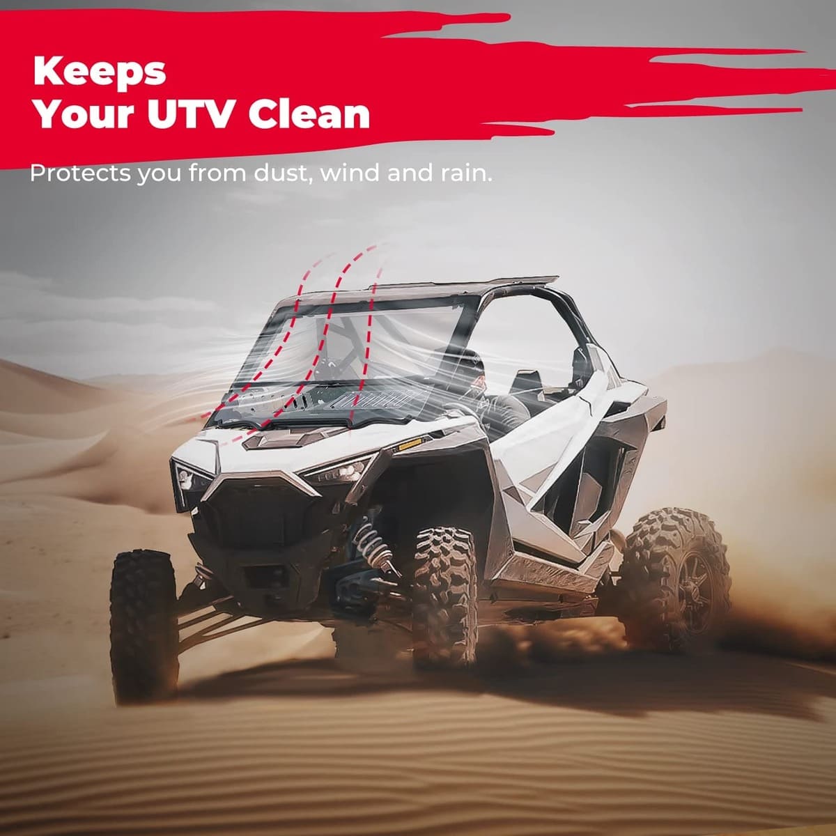 Kemimoto Polaris RZR PRO XP UTV Front Half Windshield PVC