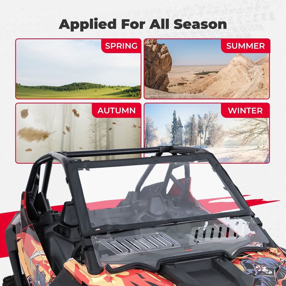 Kemimoto Polaris RZR PRO XP UTV Front Half Windshield PVC