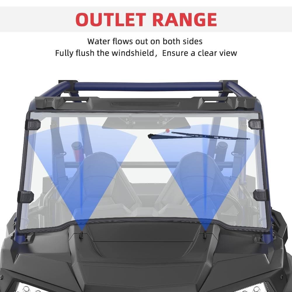 Kemimoto Polaris RZR/Ranger 12V Electric Windshield Wiper Washer Kit