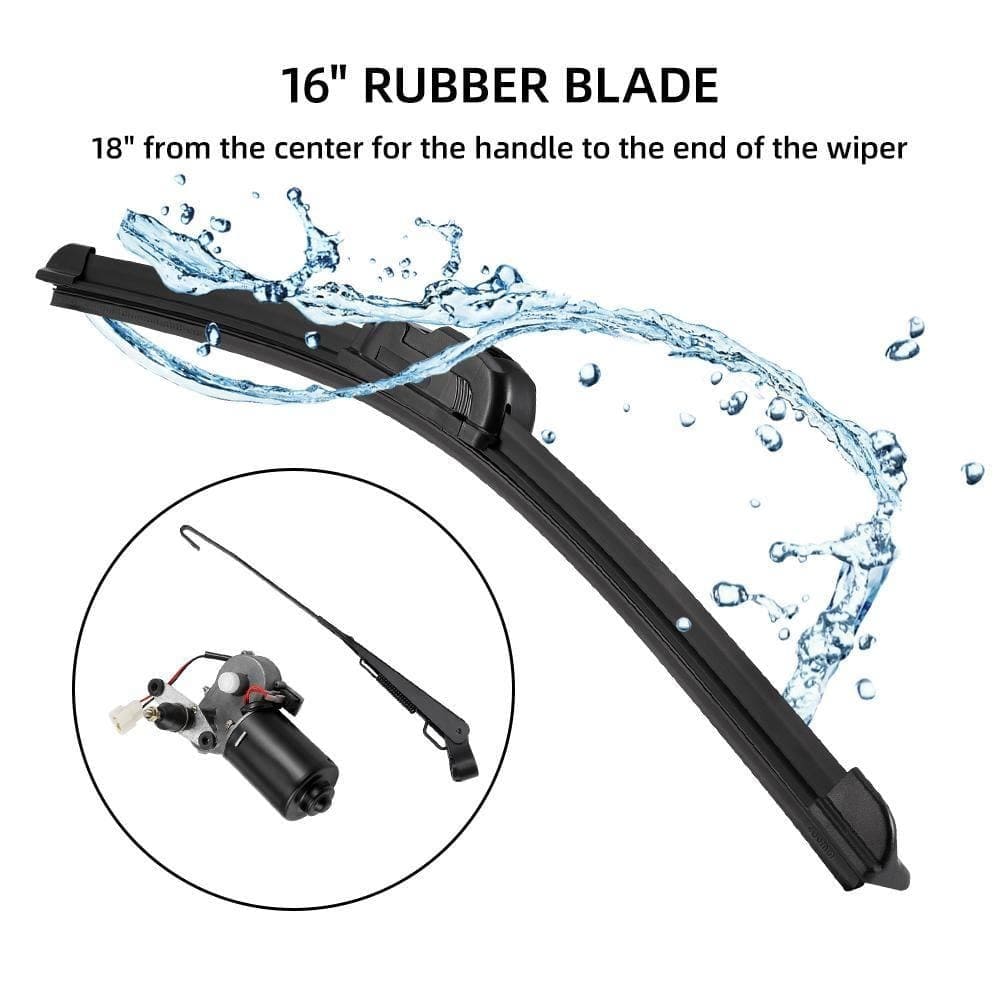 Kemimoto Polaris RZR/Ranger 12V Electric Windshield Wiper Washer Kit