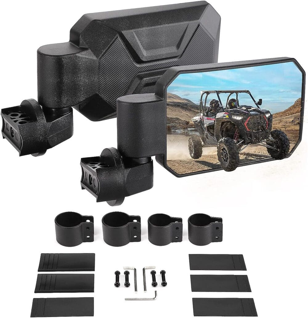 Kemimoto Polaris RZR UTV Rear Side View Mirrors 1.6"/2" - 1 Pair