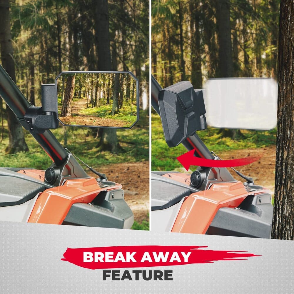 Kemimoto Polaris RZR UTV Rear Side View Mirrors 1.6"/2" - 1 Pair