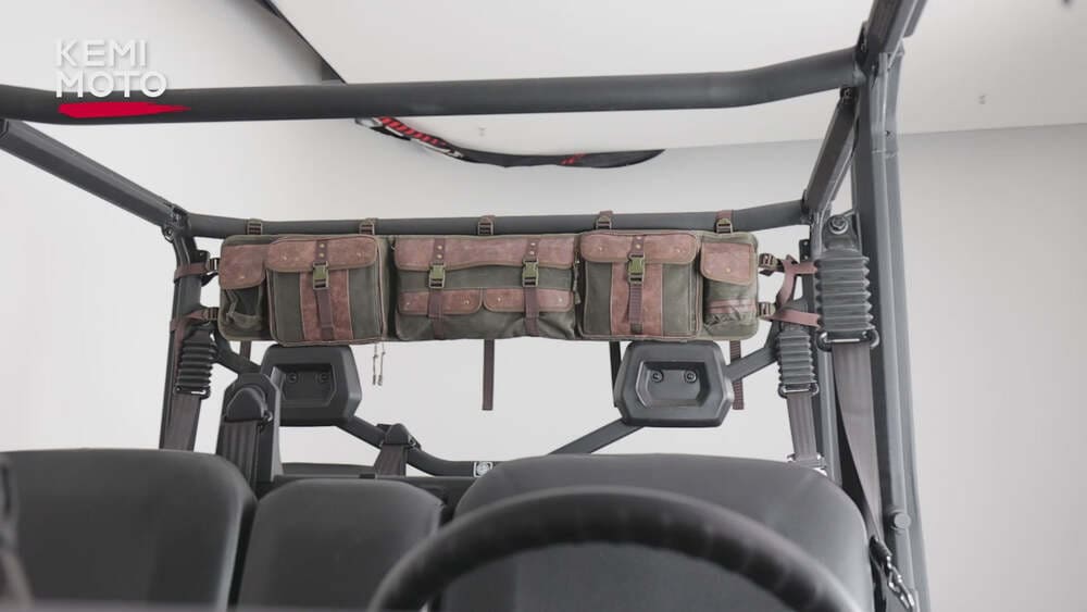 Kemimoto Polaris RZR UTV Roll Cage Organizer Leather Bag