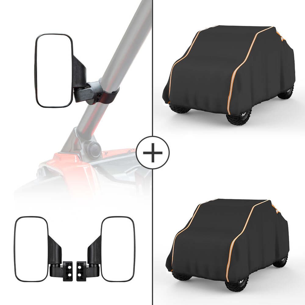 Kemimoto Polaris RZR UTV Side View Mirror & Storage Cover