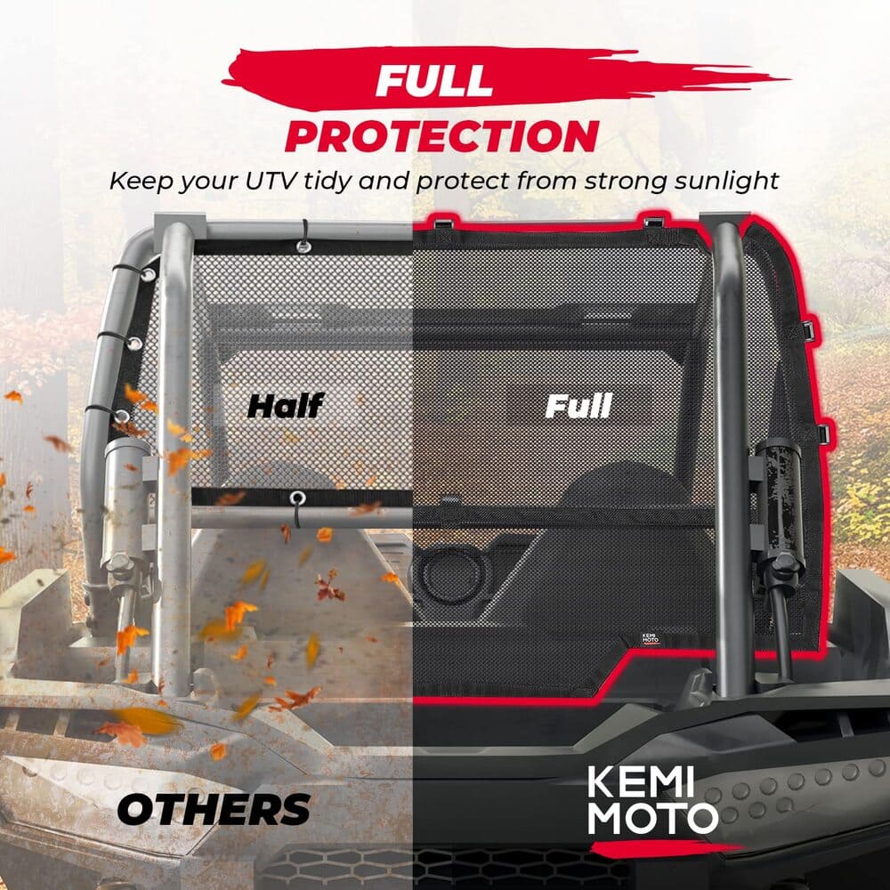 Kemimoto Polaris RZR XP 1000/4 Rear Window Net Soft Mesh