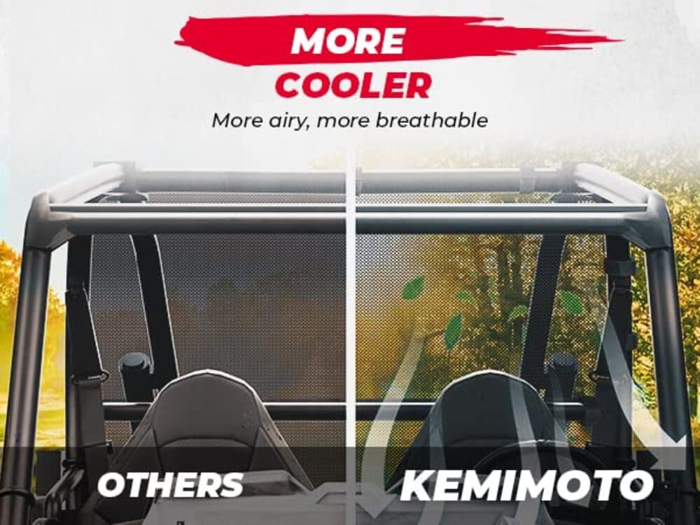Kemimoto Polaris RZR XP 1000/4 Rear Window Net Soft Mesh