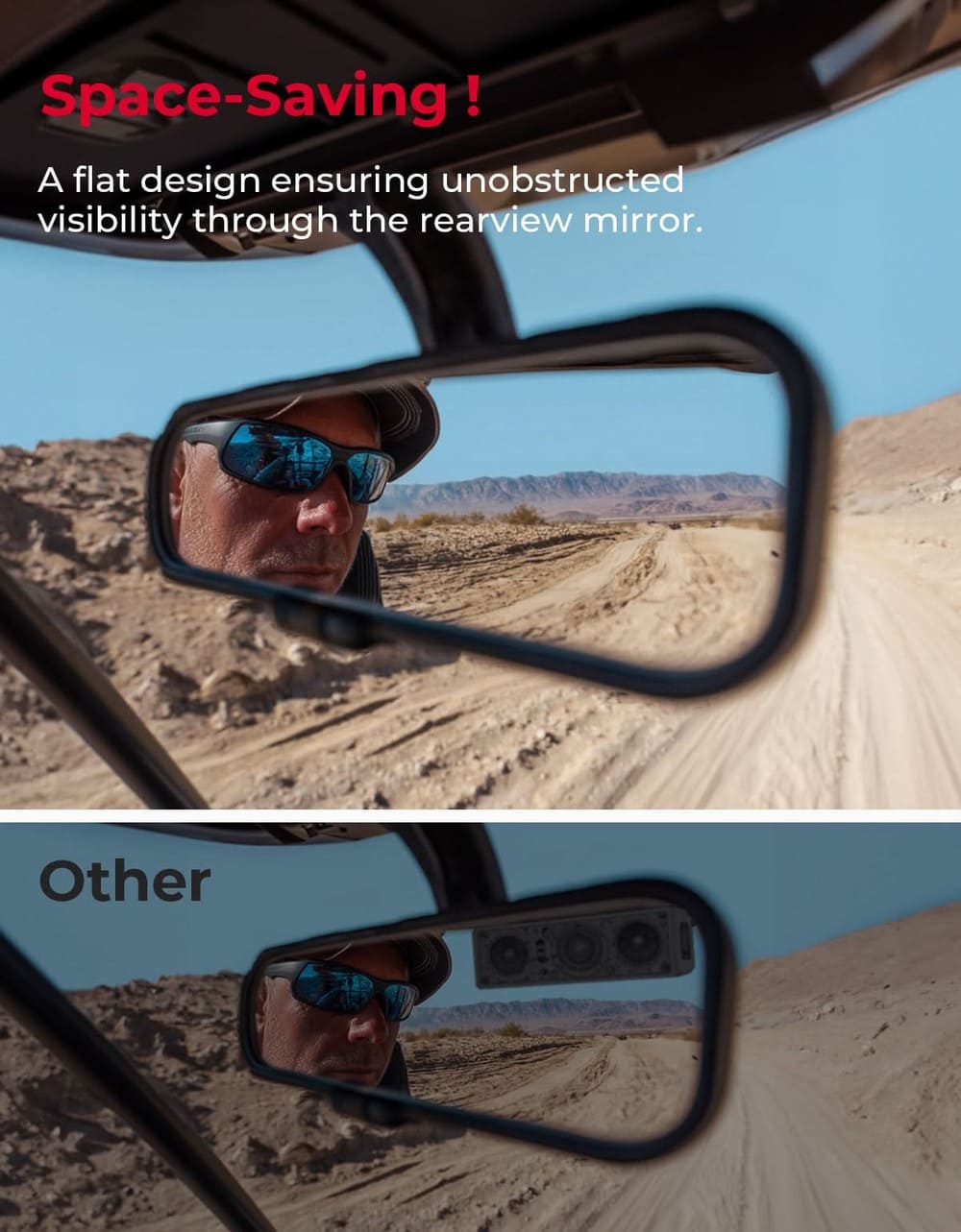 Kemimoto Polaris RZR XP 1000 6.5'' UTV Bluetooth Sound System Speakers w/ 625''-1.9'' Roll Bar