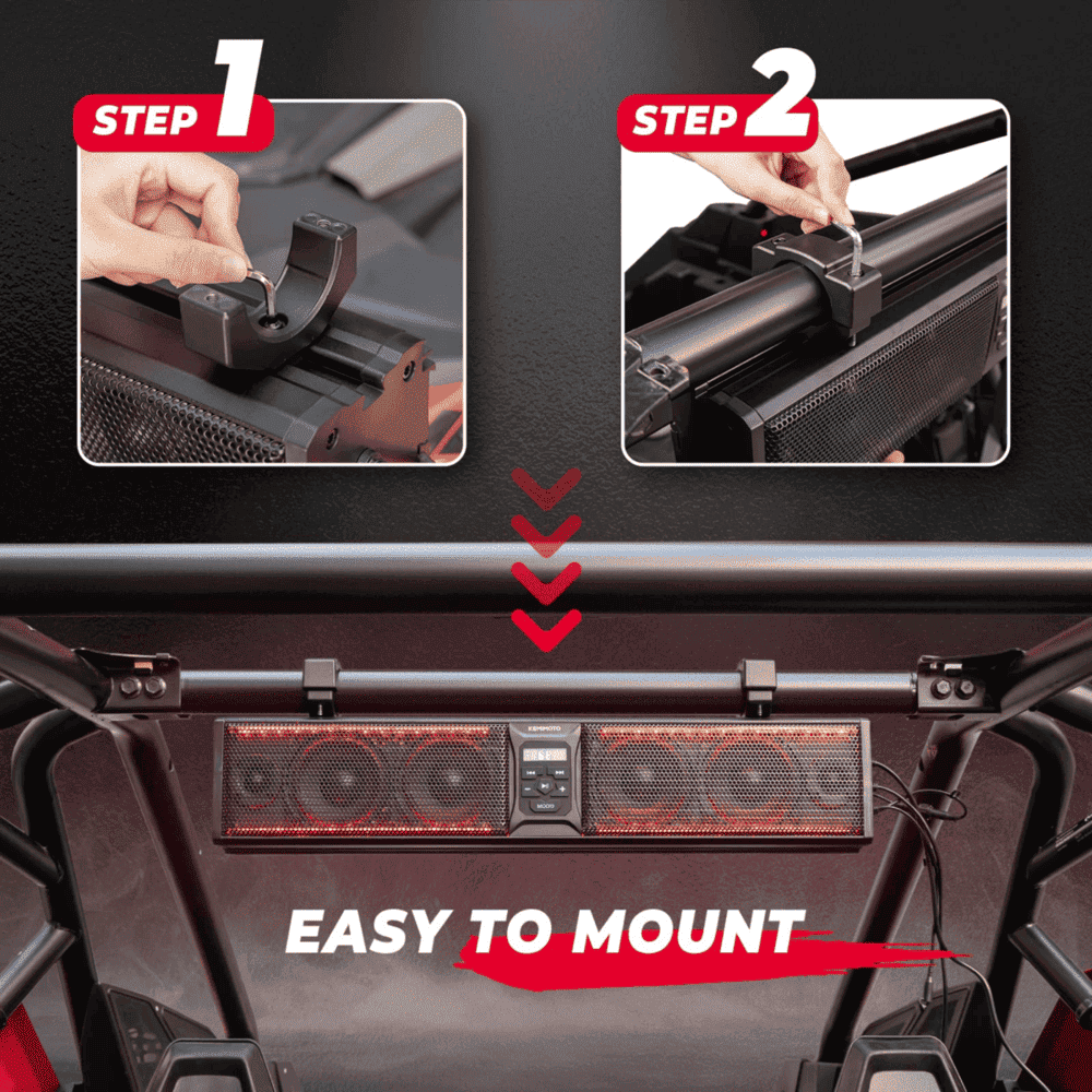 Kemimoto Polaris RZR XP 1000 6 Speaker 26" RGB Bluetooth Sound Bar