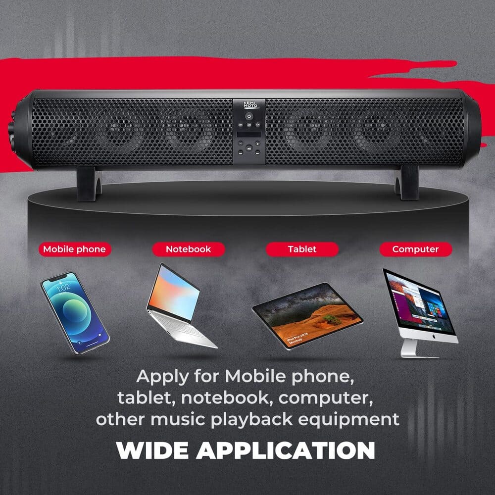 Kemimoto Polaris RZR XP 1000/800 UTV Bluetooth Sound Bar - 6 Speaker