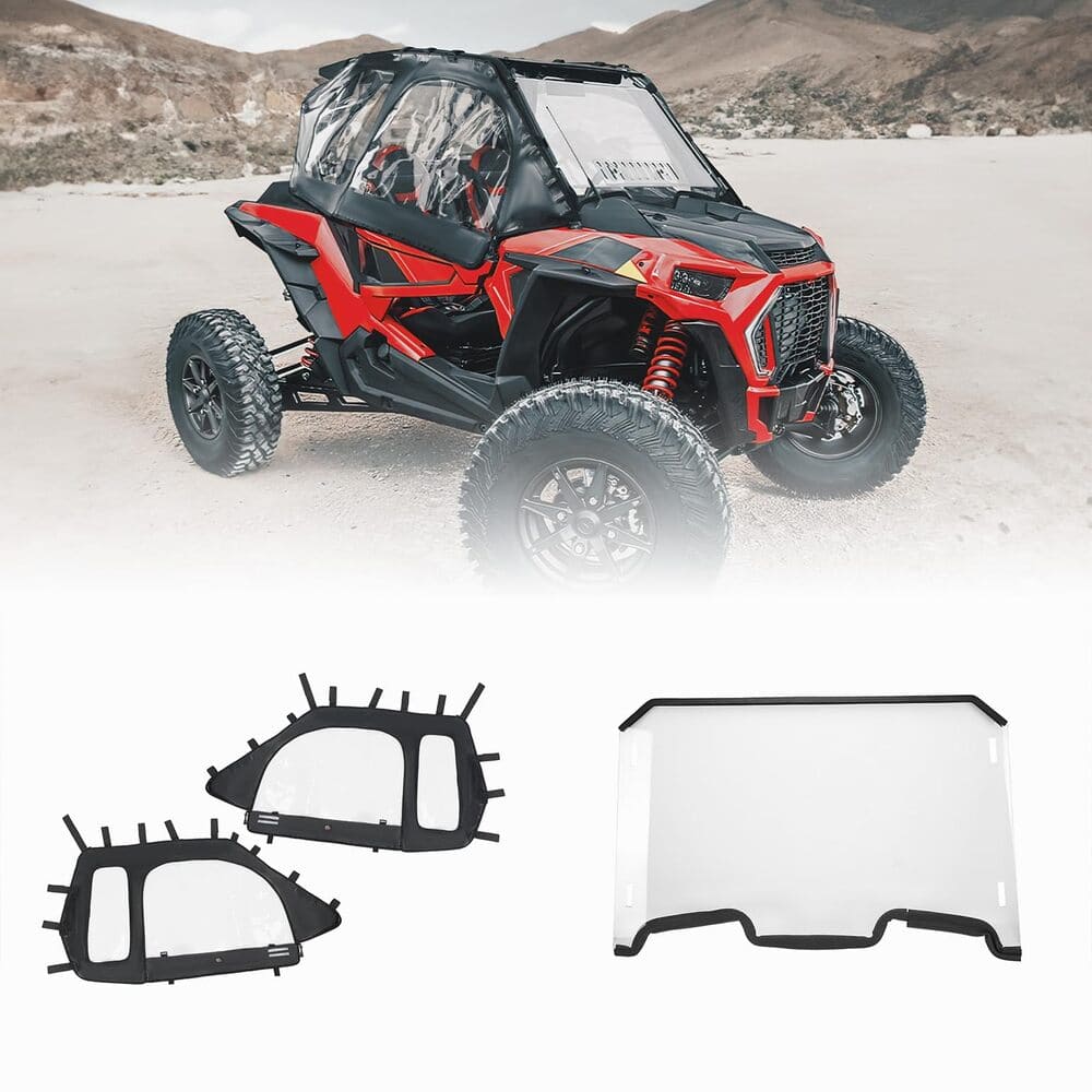 Kemimoto Polaris RZR XP 1000 Cab Enclosures Soft Upper Doors & Front Windshield