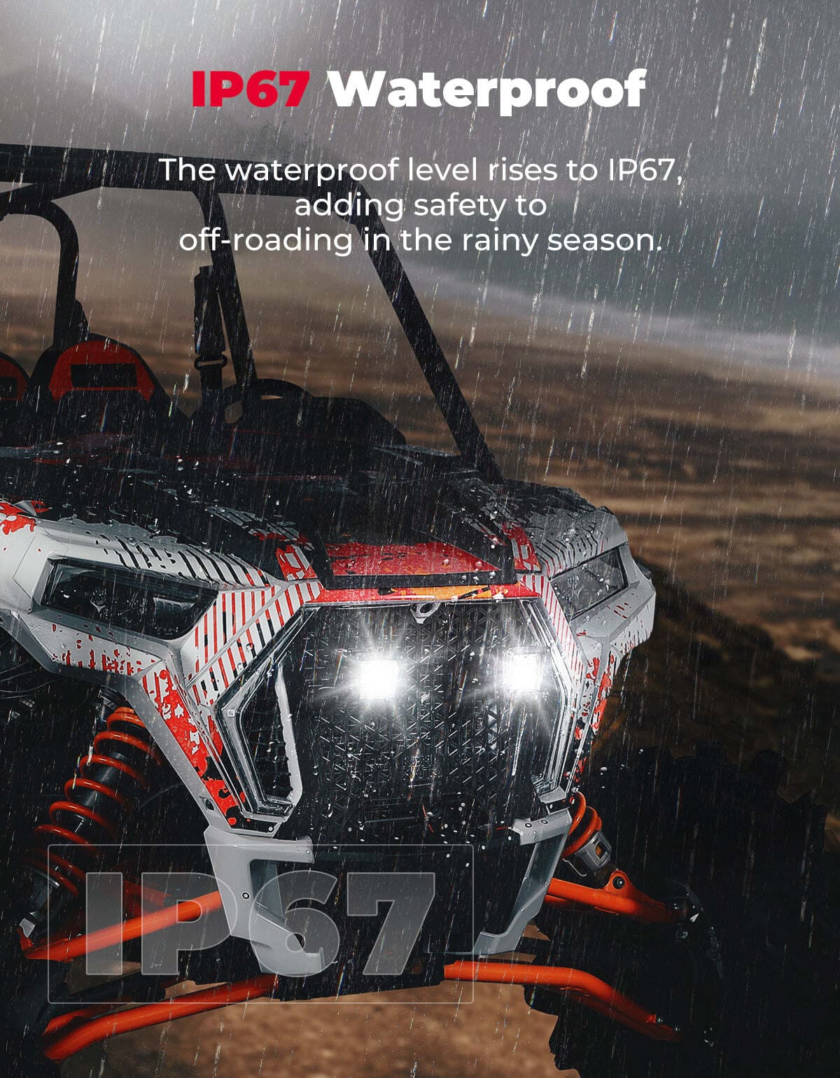 Kemimoto Polaris RZR XP 1000 UTV Metal Front Grill Light