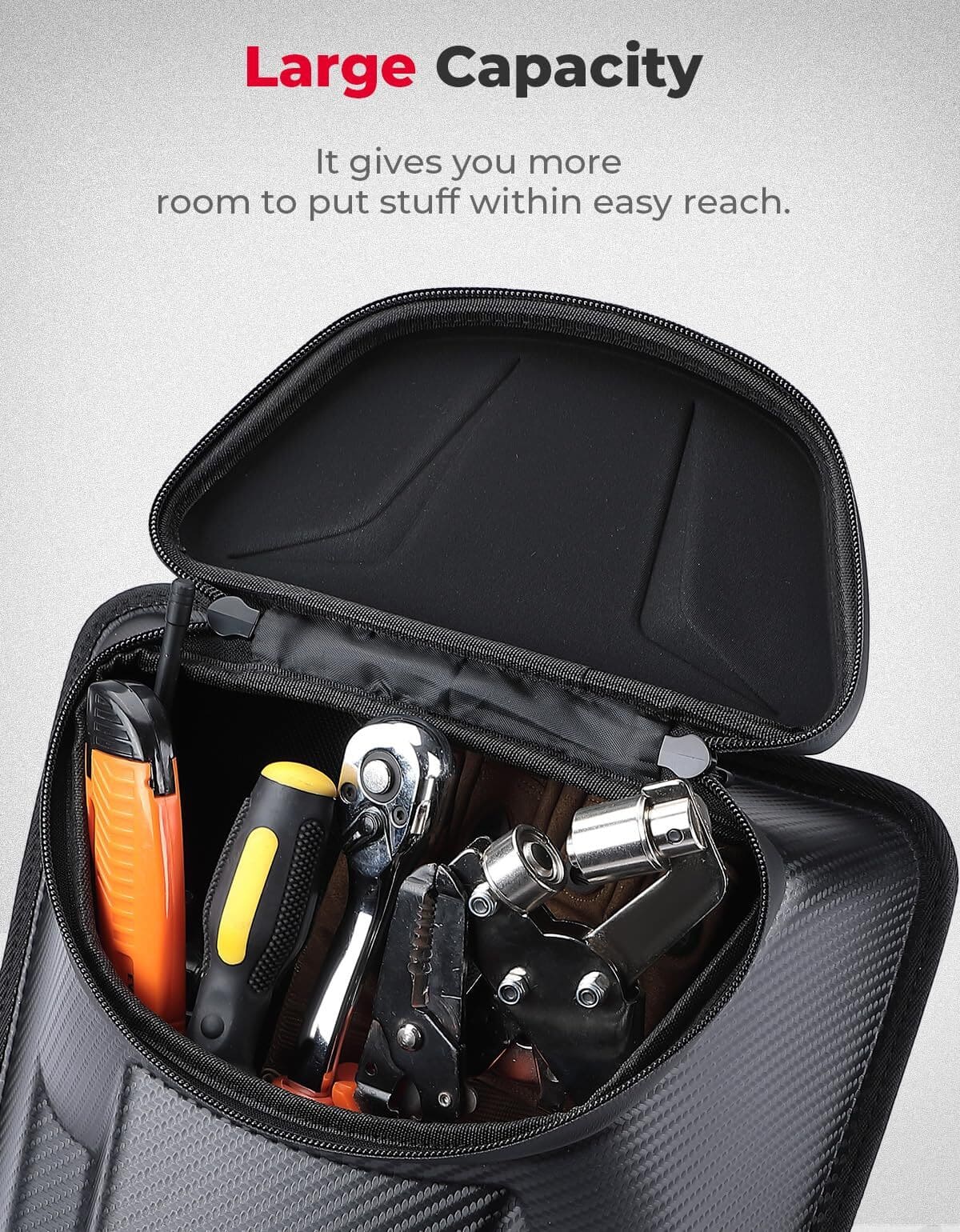 Kemimoto Polaris RZR XP 1000 Upgraded EVA UTV Center Storage Bag with PVC Zippers