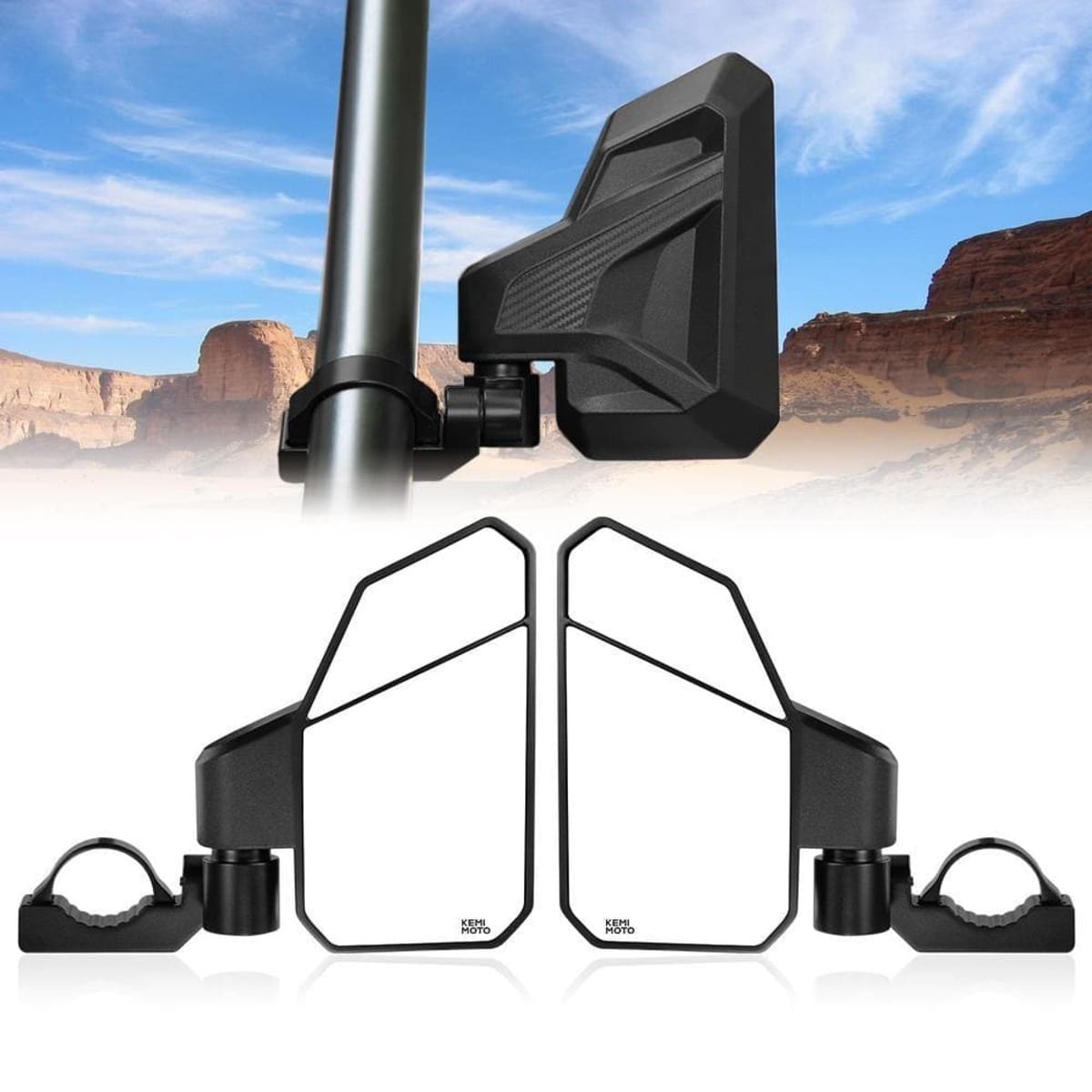 Kemimoto Polaris RZR XP 1000 1.6"-2" UTV Side Mirrors