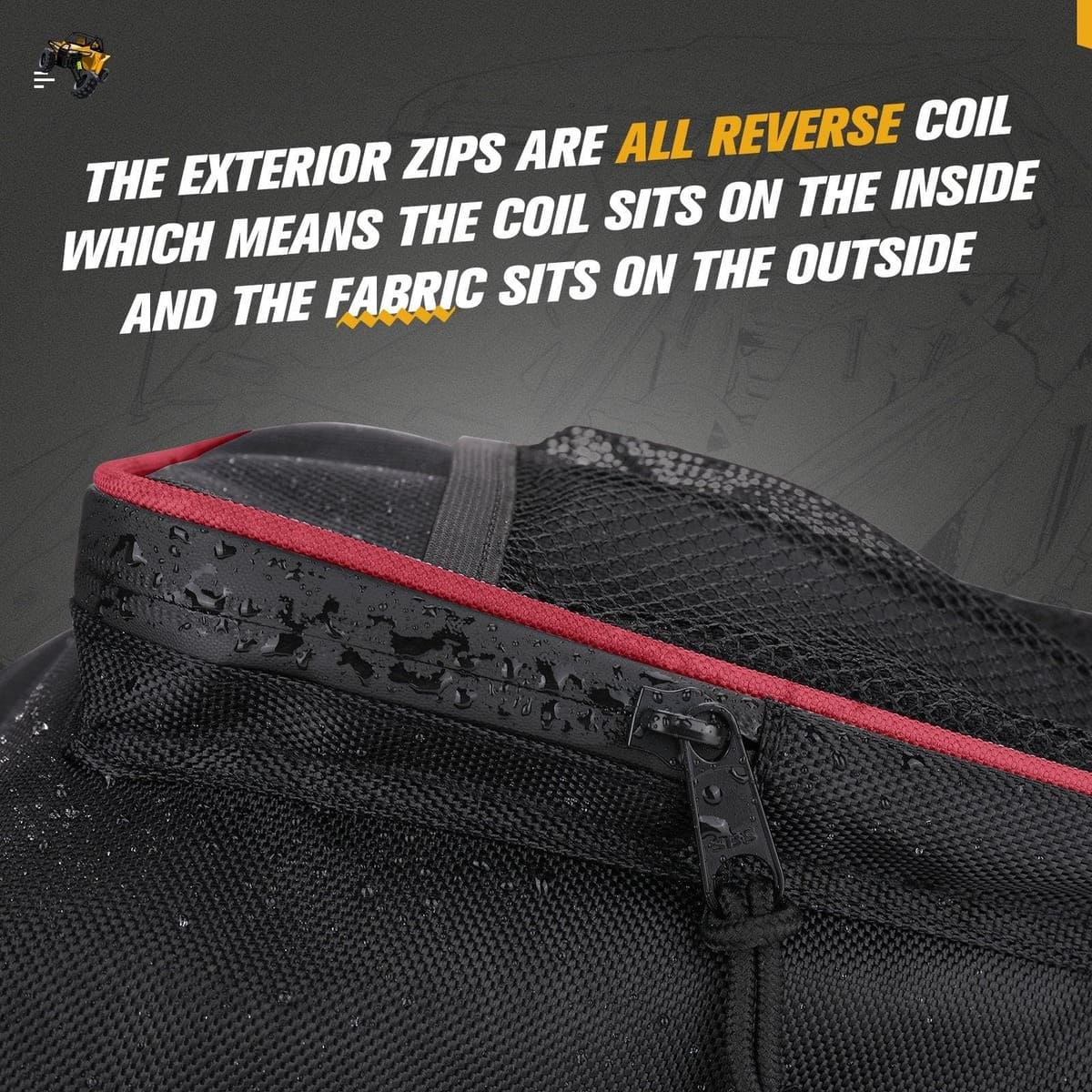 Kemimoto Polaris RZR XP 1000 UTV Cab Pack Center Seat Storage Bag