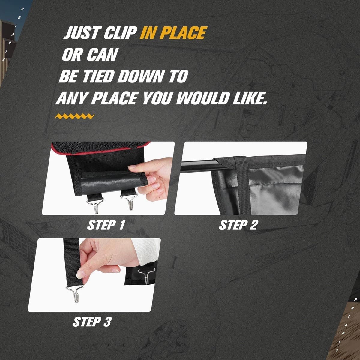 Kemimoto Polaris RZR XP 1000 UTV Cab Pack Center Seat Storage Bag